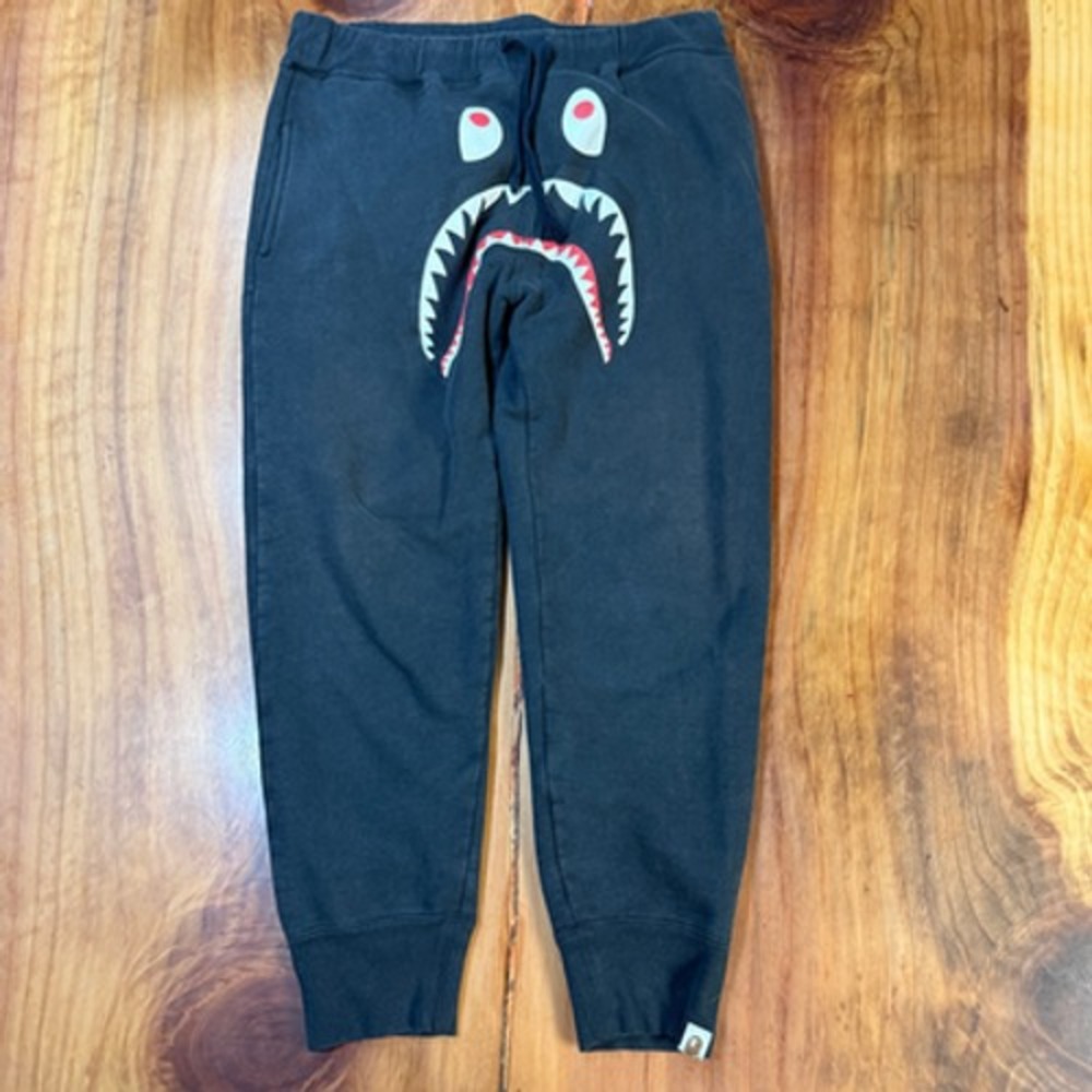 A Bathing ape Mens Pants L Shark Bone Joggers Sweatpants Cotton Drawstring C4-18